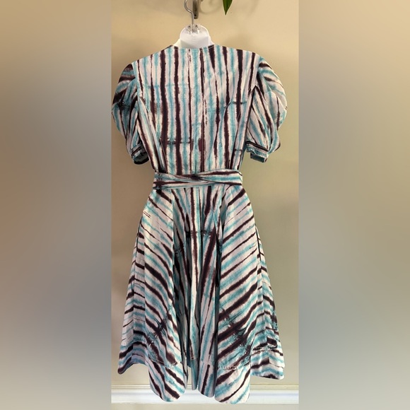 Diane Von Furstenberg Blue Tie Dye Printed Indra Dress Cotton Small - Picture 6 of 16